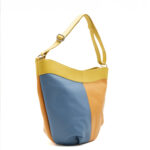 Chromatic Round-shape Shoulder Bag - Blue & Orange