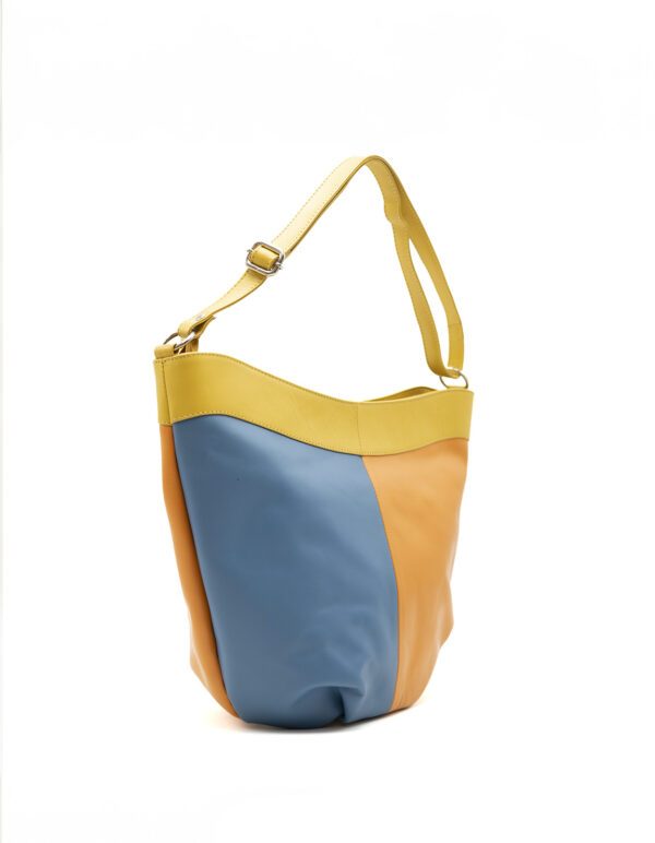 Chromatic Round-shape Shoulder Bag - Blue & Orange - Image 3