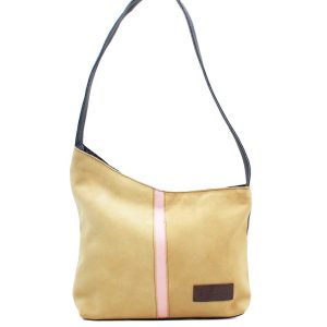 Yellow and green reversible recycled leather shoulder bag by Soruka