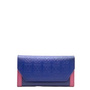 Blue and pink recycled leather wallet Barcelona Edition by Soruka