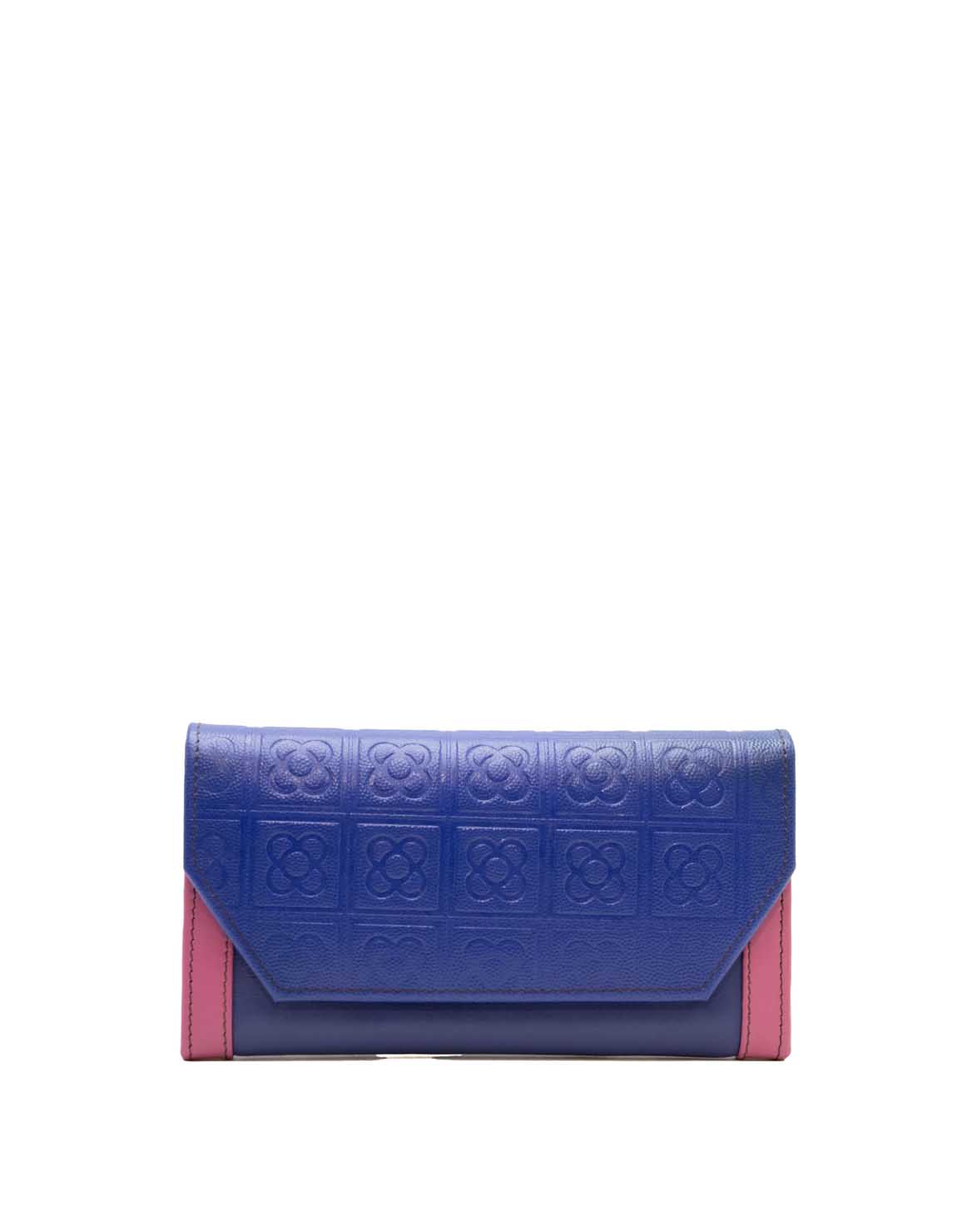 BCN_Bigwallet_recycledleather_140426-4 Blue and pink recycled leather wallet Barcelona Edition by Soruka