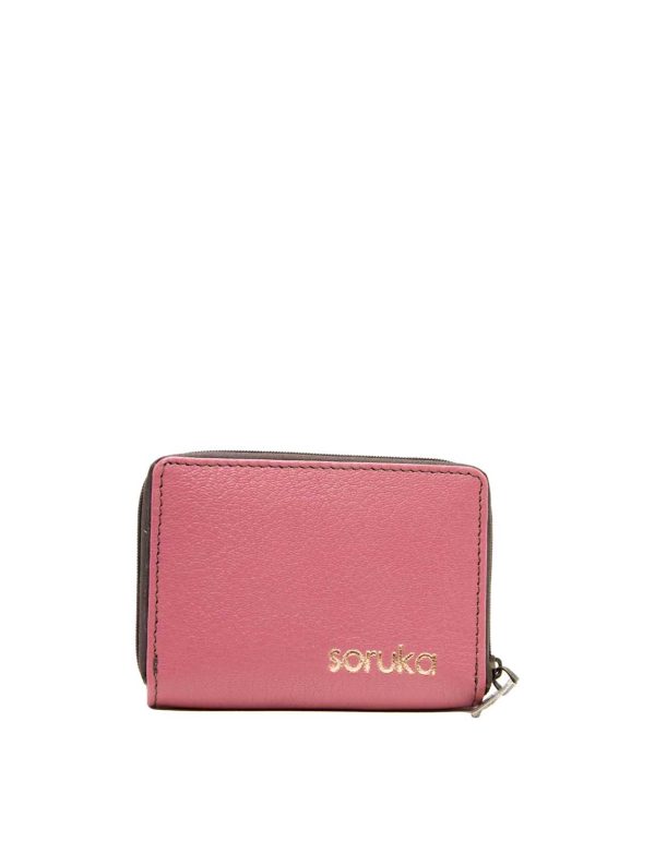 Compact recycled leather zip wallet Barcelona Edition by Soruka