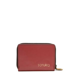 Compact recycled leather zip wallet Barcelona Edition by Soruka