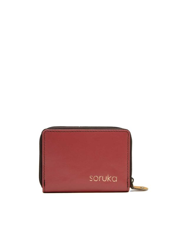 Compact recycled leather zip wallet Barcelona Edition by Soruka