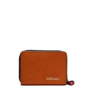 Compact recycled leather zip wallet Barcelona Edition by Soruka
