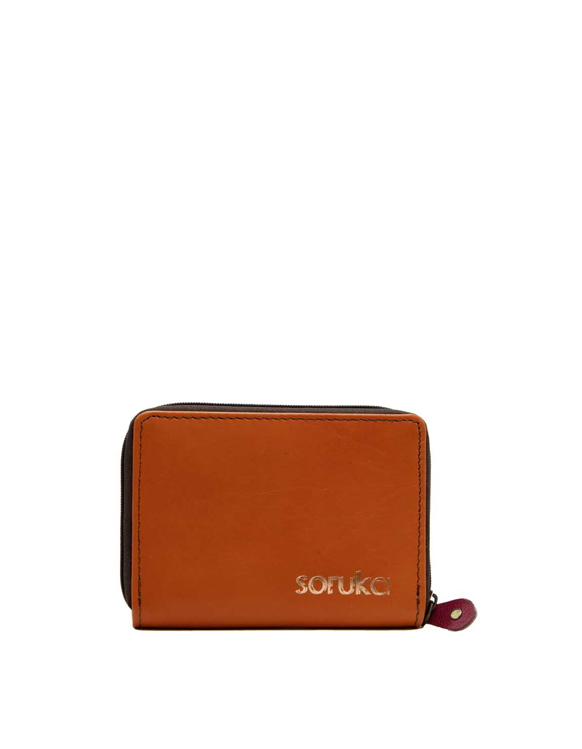 BCN_SmallWallet_recycledleather_15_12_25-4 Compact recycled leather zip wallet Barcelona Edition by Soruka