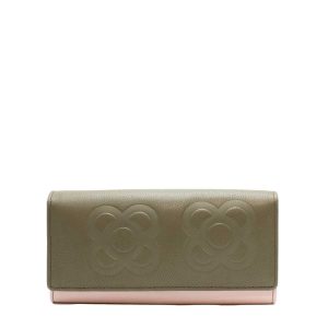 Brown and pink recycled leather spacious wallet Barcelona Edition by Soruka