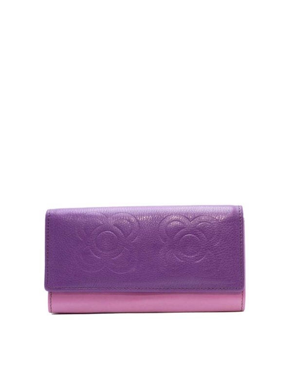 Purple recycled leather spacious wallet Barcelona Edition by Soruka