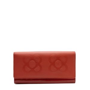 Red recycled leather spacious wallet Barcelona Edition by Soruka