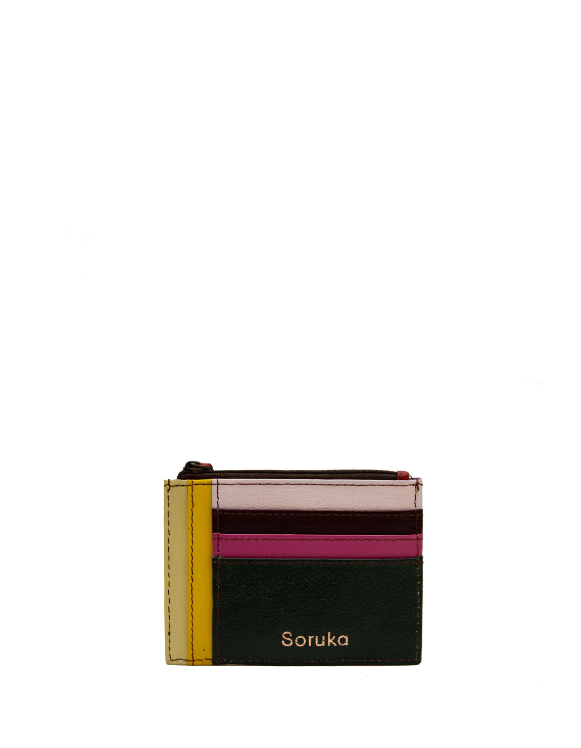 Multicolor recycled leather cardholder Barcelona Edition by Soruka