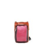 Pink and orange recycled leather belt bag fanny pack by Soruka