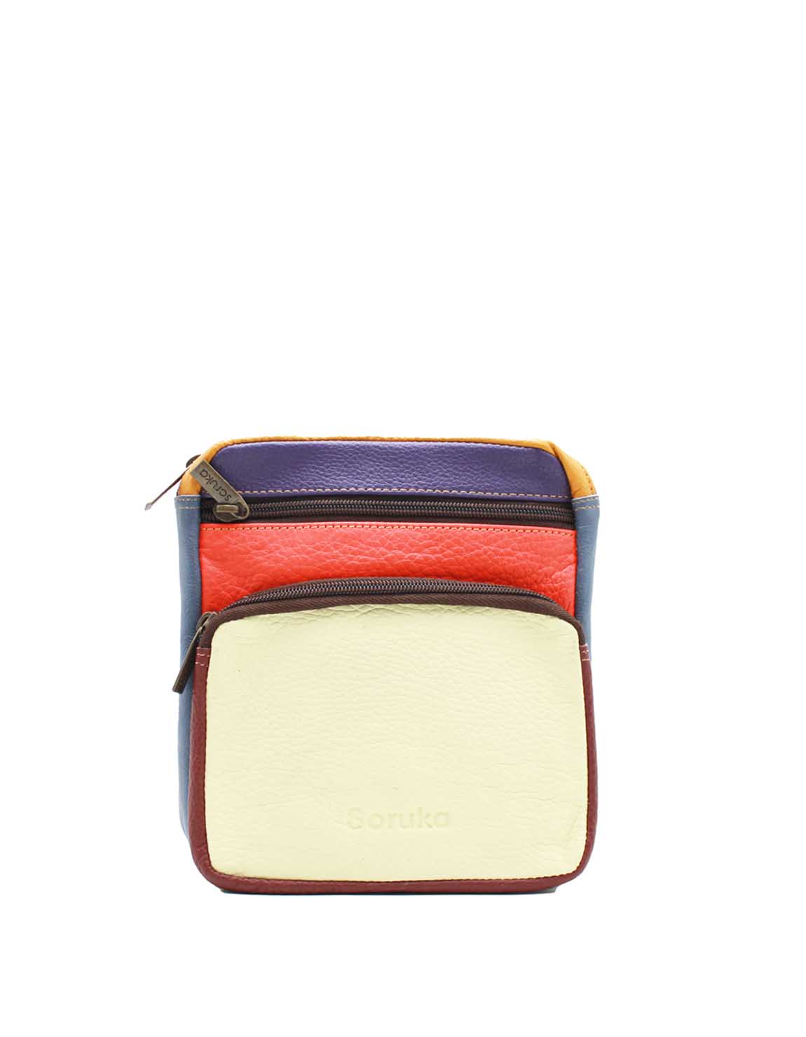 mallorca_recycledleather_110526-6 Yellow and red recycled leather belt bag fanny pack by Soruka