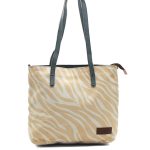 Grey animal print reversible recycled leather large shoulder and crossbody bag by Soruka