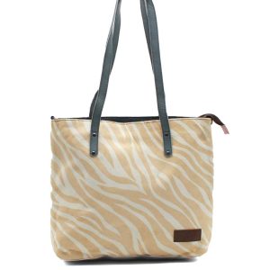 Grey animal print reversible recycled leather large shoulder and crossbody bag by Soruka