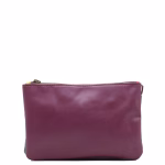 Plum and orange reversible recycled leather crossbody bag by Soruka