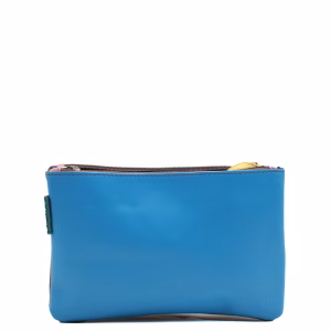 Blue and purple reversible recycled leather crossbody bag by Soruka