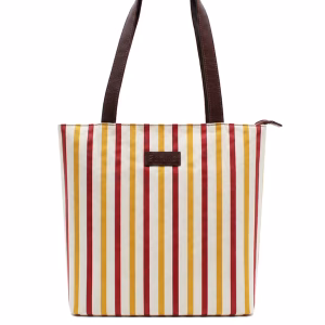 Sand beige recycled leather and upcycled canvas shoulder bag Mediterrània Edition by Soruka