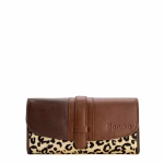 Prague Recycledleather 100726 (1) Brown animal print recycled leather wallet with coin pocket by Soruka